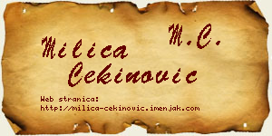 Milica Cekinović vizit kartica